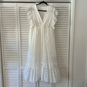 Anthropology white maxi dress